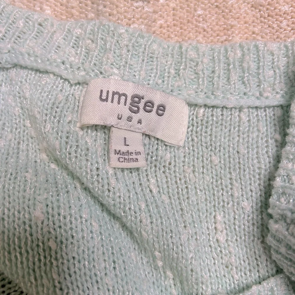 Umgee Mint and Mauve Striped Sweater - Picture 4 of 5